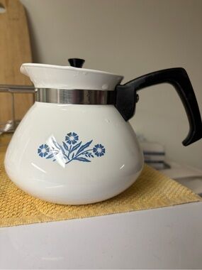 Vintage CorningWare Blue Cornflower Stovetop Teapot 6 Cup P-104 Model